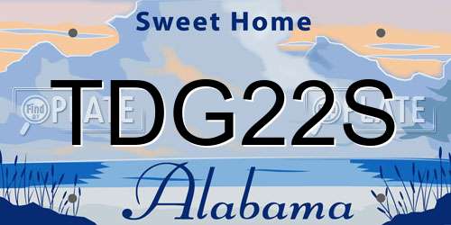 TDG22S Alabama License Plate