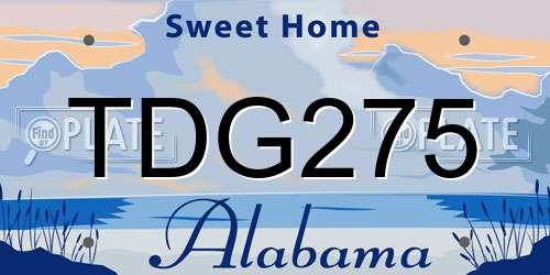TDG275 Alabama License Plate