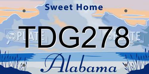 TDG278 Alabama License Plate