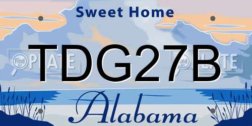 TDG27B Alabama License Plate