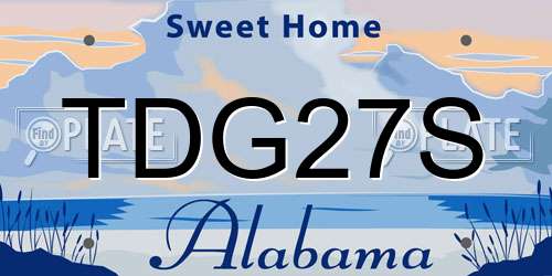 TDG27S Alabama License Plate