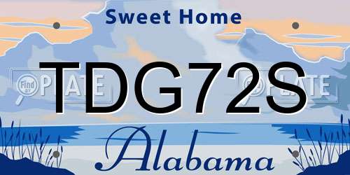 TDG72S Alabama License Plate