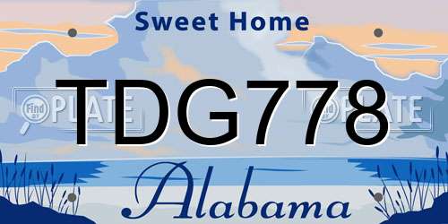 TDG778 Alabama License Plate