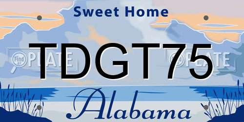 TDGT75 Alabama License Plate