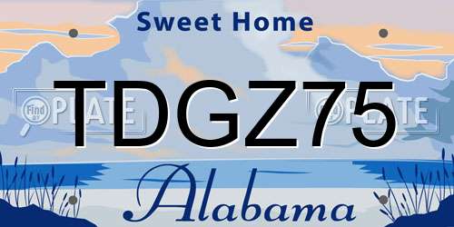 TDGZ75 Alabama License Plate
