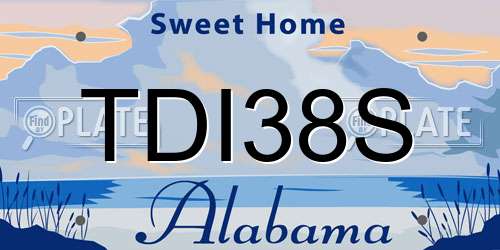 TDI38S Alabama License Plate
