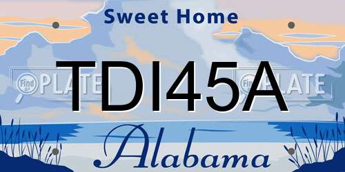 TDI45A Alabama License Plate