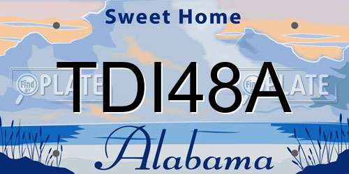 TDI48A Alabama License Plate