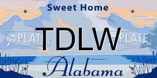 TDLW Alabama License Plate