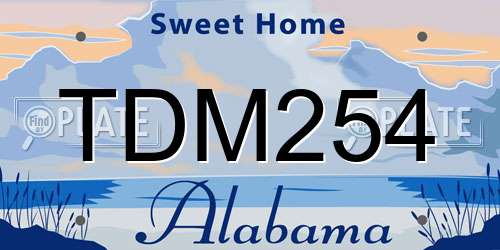 TDM254 Alabama License Plate