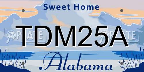 TDM25A Alabama License Plate