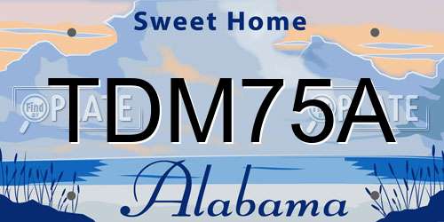 TDM75A Alabama License Plate