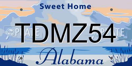 TDMZ54 Alabama License Plate