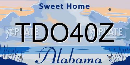 TDO40Z Alabama License Plate
