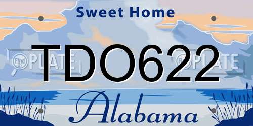TDO622 Alabama License Plate