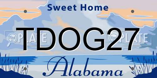 TDOG27 Alabama License Plate