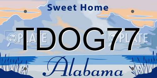 TDOG77 Alabama License Plate