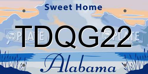 TDQG22 Alabama License Plate