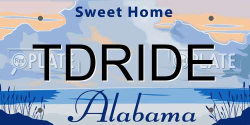 TDRIDE Alabama License Plate