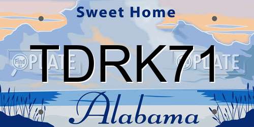 TDRK71 Alabama License Plate