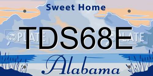 TDS68E Alabama License Plate