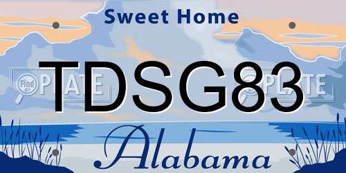 TDSG83 Alabama License Plate