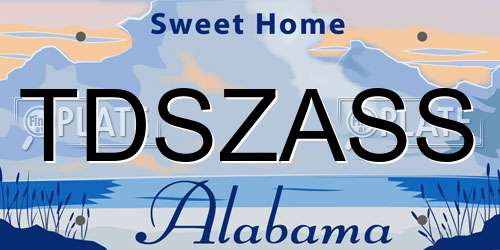 TDSZASS Alabama License Plate