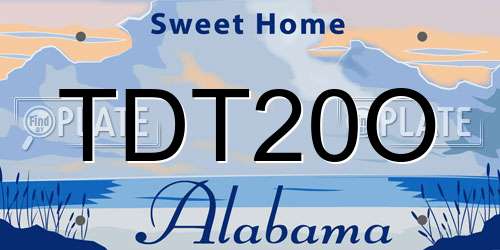 TDT20O Alabama License Plate