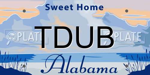 TDUB Alabama License Plate