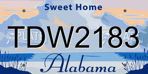 TDW2183 Alabama License Plate