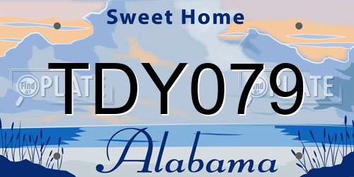 TDY079 Alabama License Plate
