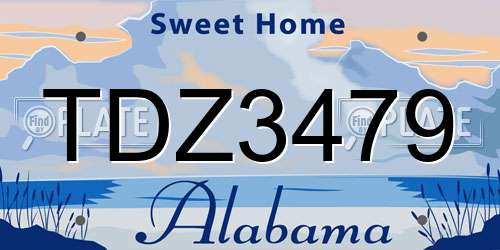 TDZ3479 Alabama License Plate