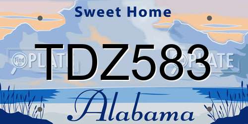 TDZ583 Alabama License Plate