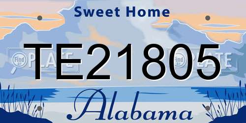 TE21805 Alabama License Plate