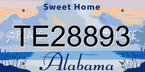 TE28893 Alabama License Plate
