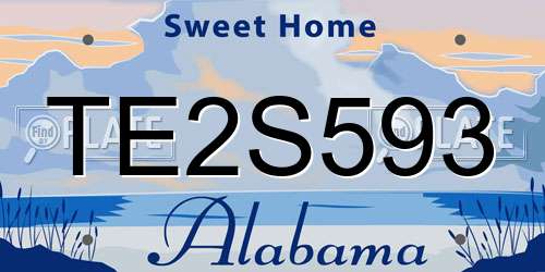 TE2S593 Alabama License Plate
