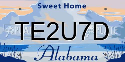 TE2U7D Alabama License Plate