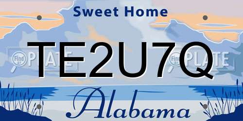 TE2U7Q Alabama License Plate