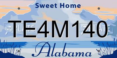 TE4M140 Alabama License Plate