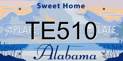 TE510 Alabama License Plate