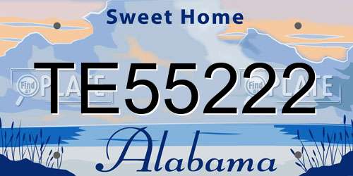 TE55222 Alabama License Plate