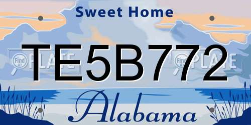 TE5B772 Alabama License Plate