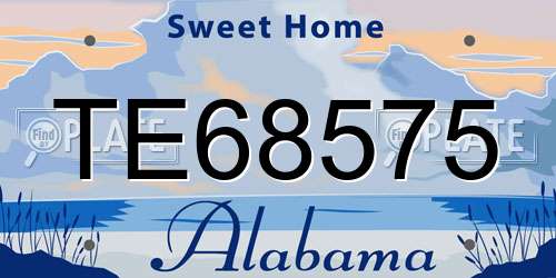 TE68575 Alabama License Plate