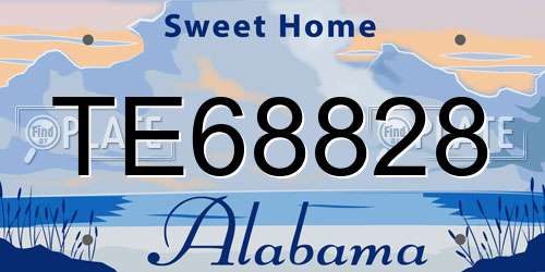 TE68828 Alabama License Plate