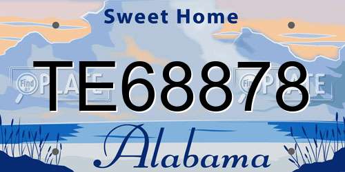 TE68878 Alabama License Plate