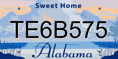 TE6B575 Alabama License Plate