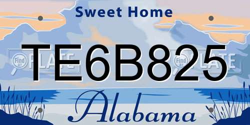 TE6B825 Alabama License Plate