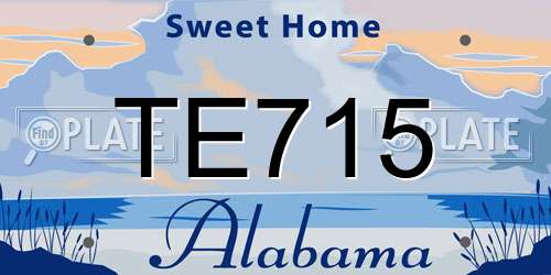 TE715 Alabama License Plate