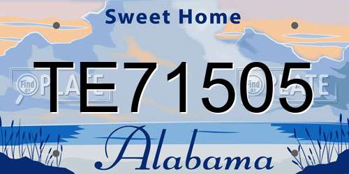 TE71505 Alabama License Plate
