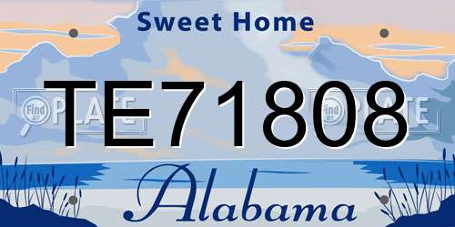 TE71808 Alabama License Plate
